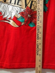 Holiday Time Christmas Santa Claus Believe Men’s Short Sleeve T Shirt Size M