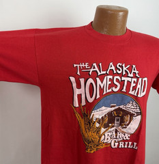 Vintage Alaska Shirt Mens Large Tight Fit 80s Nature Tee Alaska Souvenir T-shirt