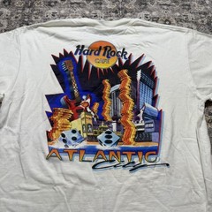 Vintage Hard Rock Cafe Atlantic City White T-Shirt Men’s Sz L USA Made Heavy Tee