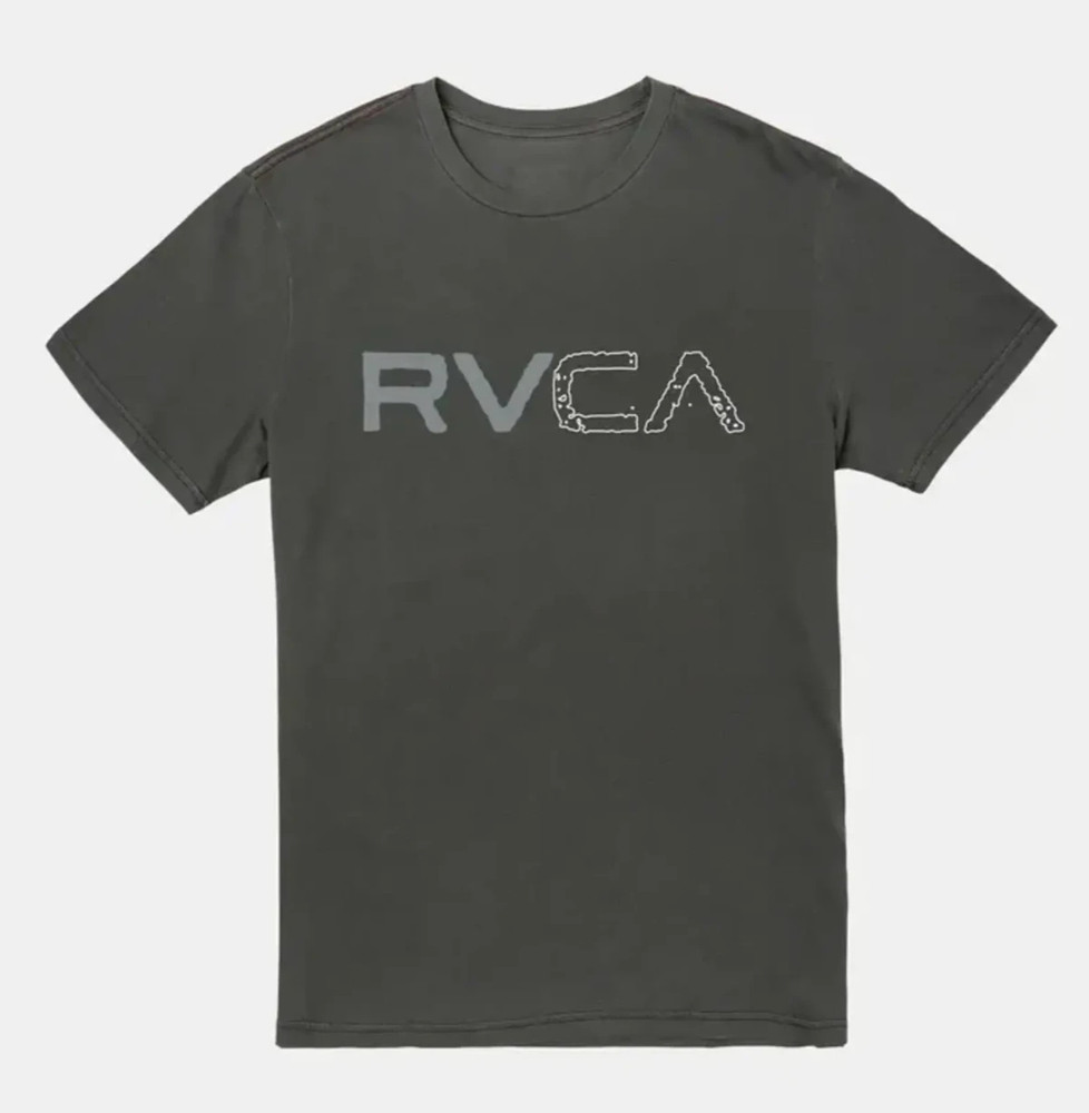 RVCA Split Path T-Shirt 2XL Mens Pigment Dye Grey Short Sleeve NWT XXL