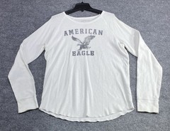 American Eagle Outfitters AEO Men’s Long Sleeve Waffle Knit Eagle Logo Shirt XL