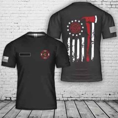 Custom Your Department Name And Your Name Firefighter With American Flag3D Shirt
