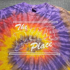 Vintage Tie Dye Pizza Place T Shirt Mens XL Purple Red Yellow Spiral Colortone