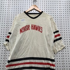 Vintage Minor Hawks Hockey Jersey Mens Large Beige TRUE Vintage Made uSA