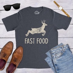 Mens Fast Food T Shirt Funny Deer Hunting Season Novelty Graphic Tee