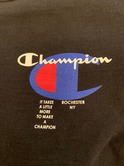 Champion “It Takes Little More” T Shirt Rochester, NY BLACK Logo LATITUDE SMALL