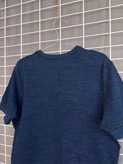 Pure Blue Japan Knitted Henley T-Shirt Mens Size 3 or M/L Syoaiya Indigo Rare