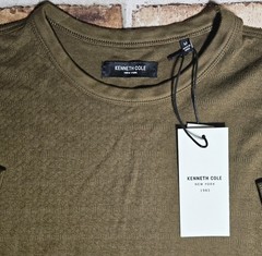 Kenneth Cole New York Men’s Medium Textured Cotton Tee Faded Brown Medium NWT