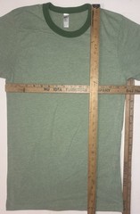 Lot Of 2 American Apparel Ringer Neck T Shirt Single Stitch Adult Small Slim Fit