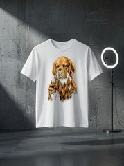 Unisex Vintage Dog Drinking Lovers Golden Retriever Whiskey Glass Graphic