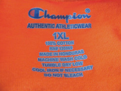 Champion Athletic T Shirt Mens 1XL Orange Logo Graphic Streetwear Tee
