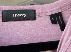 Theory Pink Solid Henley Long Sleeve Knit T-Shirt L Pima Cotton Blend