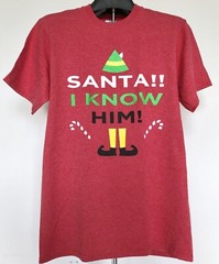 New Red Elf Movie “Santa! I Know Him!” T-Shirt Men’s Size Small shirt