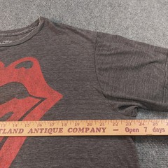 Rolling Stones Tongue Logo Shirt Mens XL Gray Tri-Blend Rock Band Music Tee