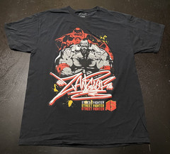 Street Fighter Zangief Nerds Clothing Brand Graphic T-Shirt, Black, Size: Large