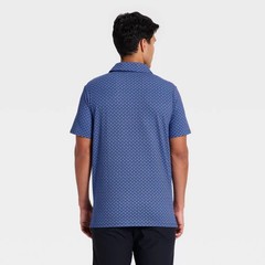 Men Short Sleeve Textured Polo Shirt – All In Motion Royal Blue
