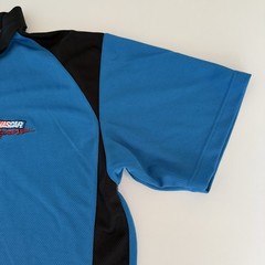 Vintage NASCAR Checkered Flag Sports Polo Shirt – Men’s Size M, Blue, 100% Polye