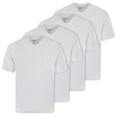 hajo Men’s T-Shirt, 4 Pack – Basic, Short Sleeve, V-Neck, Cotton, Plain…