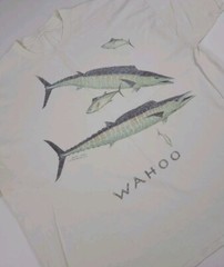 Vintage 90s Wahoo Fish Marlin Artwork Print T Shirt Vtg Fishing Outdoor USA Art
