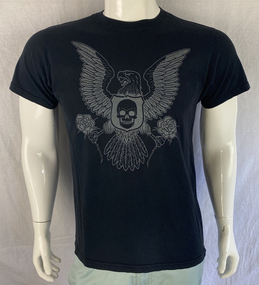 VANS Rare Numbered 18 of 600 Eagle Skull Rose Black Mike Giant T Shirt, Men’s M