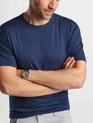 New PETER MILLAR EXCURSIONIST FLEX PERFORMANCE Navy 87%MERINO WOOL T-SHIRT TEE S