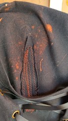 HAND PAINTED ORIGINAL ART Black and brown raven tee .goth.punk . .