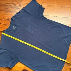 Vintage Gradient Sun Faded Worn WIP Workwear T-Shirt Men’s Size L Blue Thin