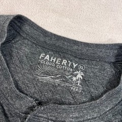 Faherty Shirt Mens Size XL Dark Gray Henley Collar Cloud Cotton Modal Blend