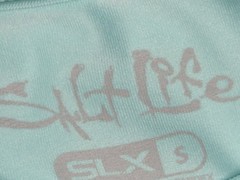 SALT LIFE SLX MENS S TEE SHIRT AQUA BLUE SS STRETCH T-SHIRT UVAPOR TUNA FISHING