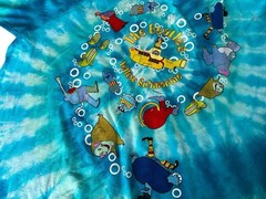 Vintage 2004 Liquid Blue The Beatles Yellow Submarine Blue Tie Dye T Shirt XXL