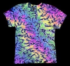 *New* 3XL & 4XL Handmade Tie Dye, Navy Rainbow Waves Cruncht Crinkle, Crew or V