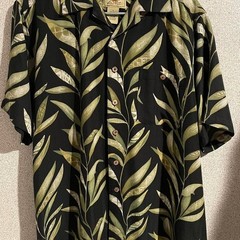 Joe Marlin 100% silk black an green shirt
