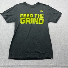 Adidas Shirt Mens Medium Grey Feed The Grind Go To Tee Short Sleeve Causal
