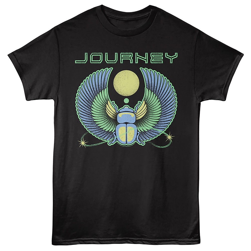 JOURNEY Band T-Shirt SCARAB OUTLINED Rock Music Mens Black Official Steve Perry