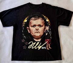UFC Hasbulla T Shirt L Black PacSun MMA Big Face Rap Hip Hop Comedy Dana Whit