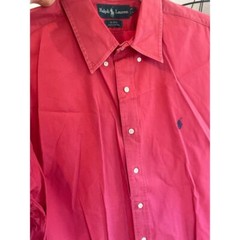 Mens POLO Pink Blake 100% cotton Long Sleeve Button Down Shirt sz XL