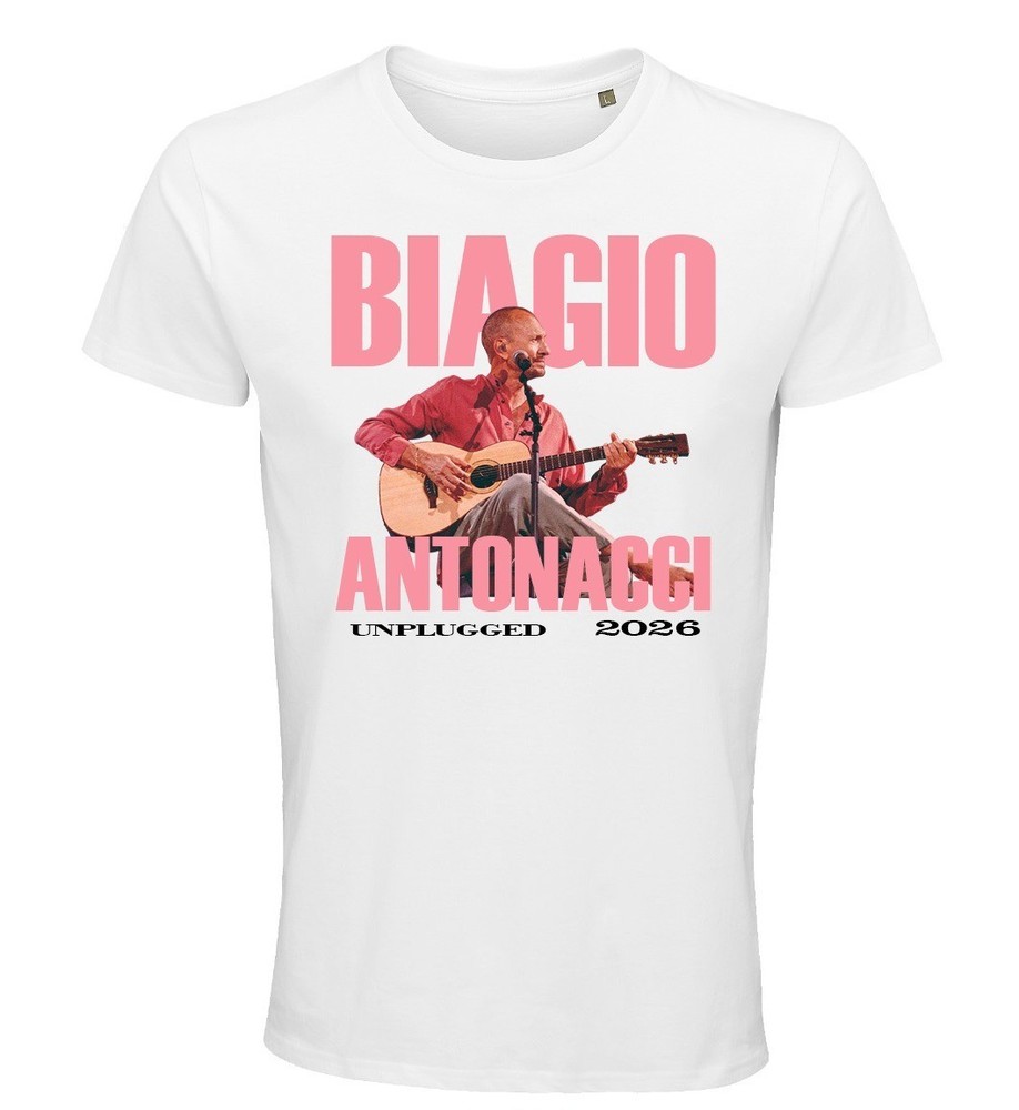 Biagio Antonacci T-shirt, Unplugged 2026, music, concerts, 100% cotton.
