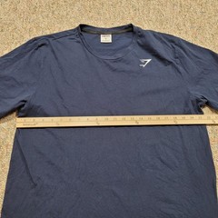Gymshark Shirt Mens XL Blue Short Sleeve Embroidered Logo Activewear Gym