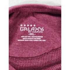 Galaxy by Harvic Men’s Waffle Knit Thermal Shirt Red Long Sleeve XXL