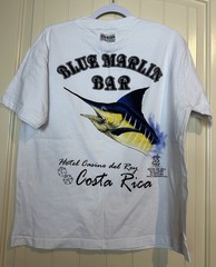 Blue Marlin Bar Costa Rica Hotel & Casino Del Rey pocket t-shirt Sz L Beach