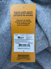 Browning Graphic L/S T Shirt Whitetail Flag Sport Gray 134420908 Mens Sz L NWT