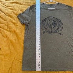 Lucky Brand Mens XXL Olive Green Heathered American To The Core Graphic T-Shirt