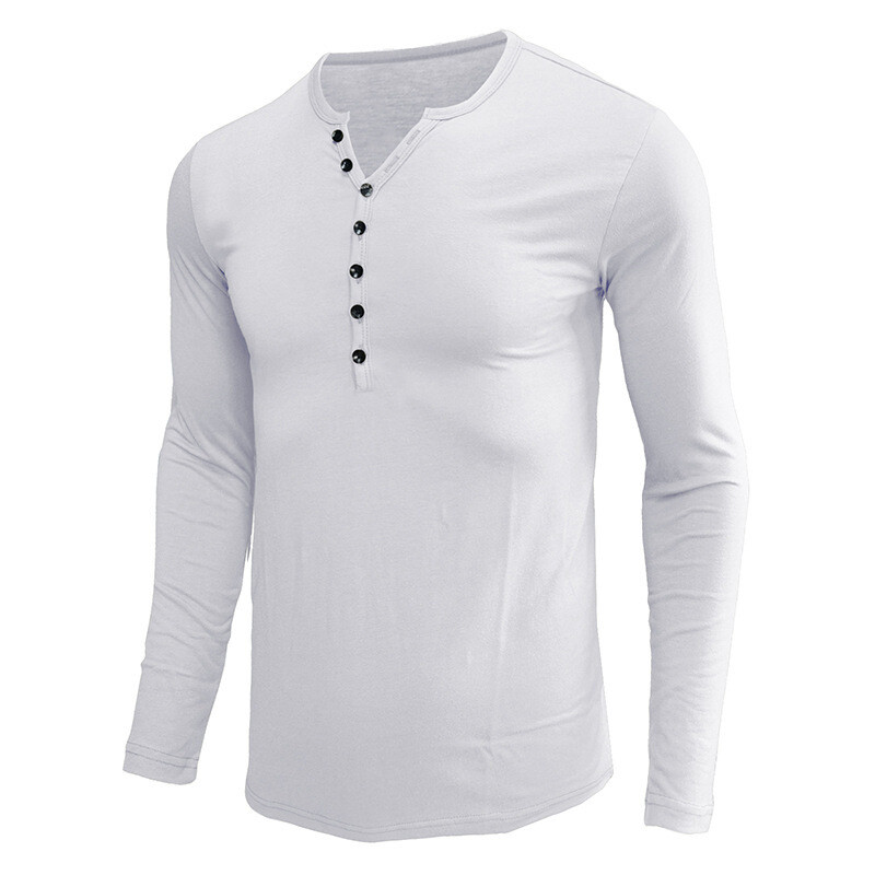 Zonbailon men’s T-shirt long sleeve Slim-Fit V Neck clothing bottoming Shirt