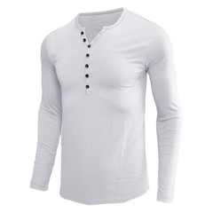 Zonbailon men’s T-shirt long sleeve Slim-Fit V Neck clothing bottoming Shirt