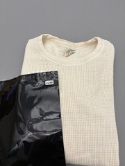 Vintage 80s Northwest Territory Thermal Shirt Cream Waffle Knit Long Sleeve L