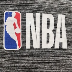 NBA Logo Gray Short Sleeve Longer Length Performance T-Shirt Men’s M