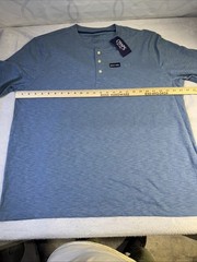 Chaps Henley Shirt Mens Long Sleeve Regular Fit Soft Feel T-Shirt XXL Blue New