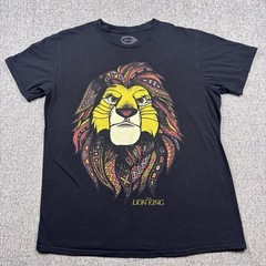 Disney The Lion King Mufasa Simba Tribal Head Black Graphic T-Shirt Women’s Sz L