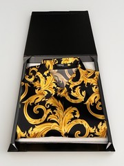 Versace Informal Shirt Twill Poly Baroque Black And Gold 50IT(US L)$1750 Retail
