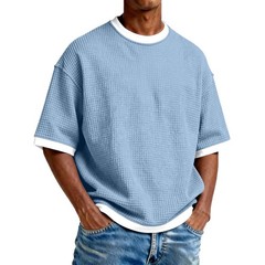Men’s Oversized Crew Neck T Shirt Cotton Blend Casual Loose Fit Summer Tee Top